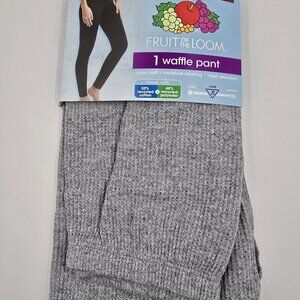 Fruit of the Loom Women's Grey Waffle Pant Thermal Super Soft Size Medium